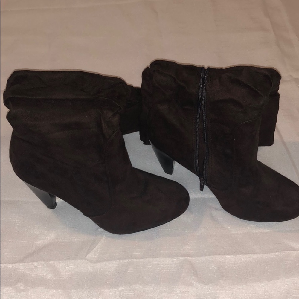 Mid Calf Heeled Booties